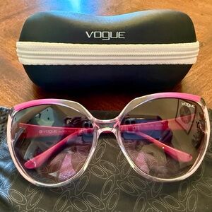 NWOT Vogue Sunglasses with Pink and Black Design